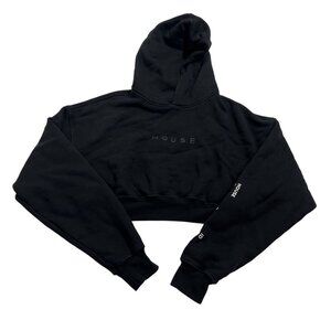 House iD Crop Hoodie in Black
